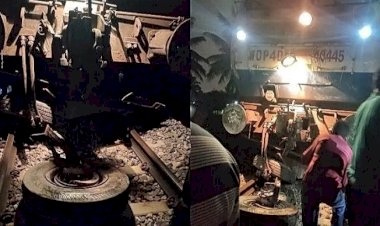 ಬೆಂಗಳೂರು: ಎಕ್ಸ್‌ಪ್ರೆಸ್‌ ರೈಲು ಡಿಕ್ಕಿಗೆ ಟ್ರಕ್ ಪೀಸ್ ಪೀಸ್- ಚಾಲಕ ಗ್ರೇಟ್ ಎಸ್ಕೇಪ್