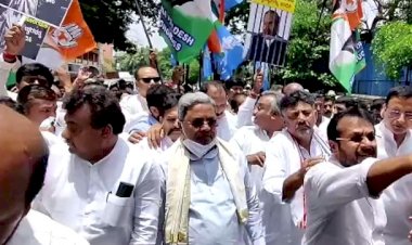 ಬೆಂಗಳೂರು: ಸಿಎಂ ಮನೆ ಮುತ್ತಿಗೆಗೆ ಹೊರಟ್ಟಿದ್ದ ಕಾಂಗ್ರೆಸ್ ನಾಯಕರು,ಕಾರ್ಯಕರ್ತರ ಬಂಧನ