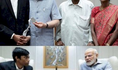 ಮೋದಿ ಭೇಟಿ ಮಾಡಿದ ದಾಖಲೆಯ ವೀರ - ಪೋಷಕರೊಂದಿಗೆ ಪ್ರಧಾನಿ ಭೇಟಿ ಮಾಡಿದ ಚೆಸ್ ಗ್ರ್ಯಾಂಡ್ ಮಾಸ್ಟರ್ ಪ್ರಜ್ಞಾನಂದ