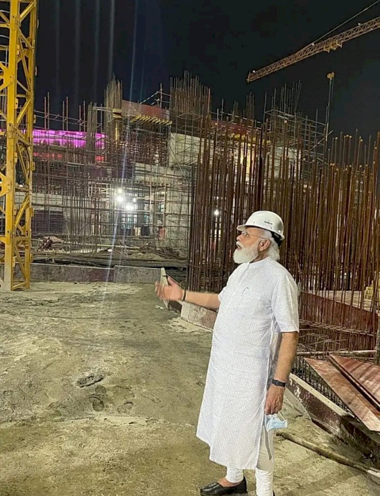 ನ್ಯೂ ಪಾರ್ಲಿಮೆಂಟ್ ಕಾಮಗಾರಿ ಪರಿಶೀಲಿಸಿದ ಪ್ರಧಾನಿ ಮೋದಿ