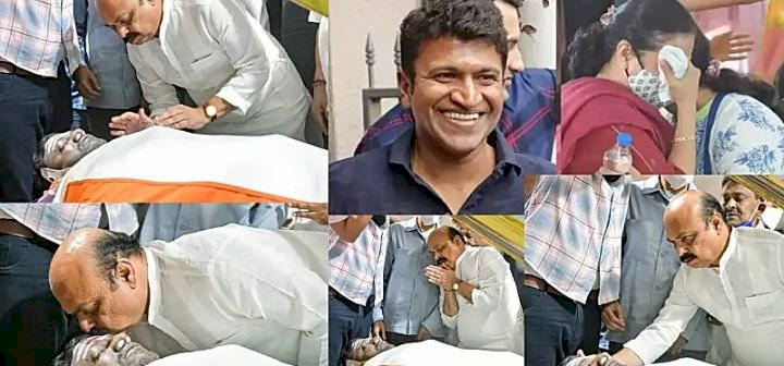 ಹೋಗಿ ಬಾ ಕಂದ ಮುತ್ತಿಕ್ಕಿ ಭಾವುಕ ವಿದಾಯ ಹೇಳಿದ ಸಿಎಂ: ಅಪ್ಪುಗೆ ಹೊದಿಸಿದ್ದ ತ್ರಿವರ್ಣ ಧ್ವಜವನ್ನು ಪತ್ನಿ ಗೆ ಹಸ್ತಾಂತರ