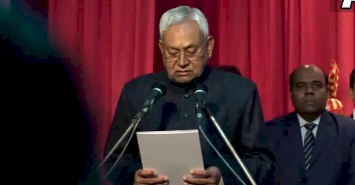 ಬಿಹಾರ | ಎನ್ಡಿಎ ಮೈತ್ರಿಕೂಟದ ಮುಖ್ಯಮಂತ್ರಿಯಾಗಿ ನಿತೀಶ್ ಪ್ರಮಾಣ ವಚನ: 11 ವರ್ಷದಲ್ಲಿ 9ನೇ ಬಾರಿ ಸಿಎಂ