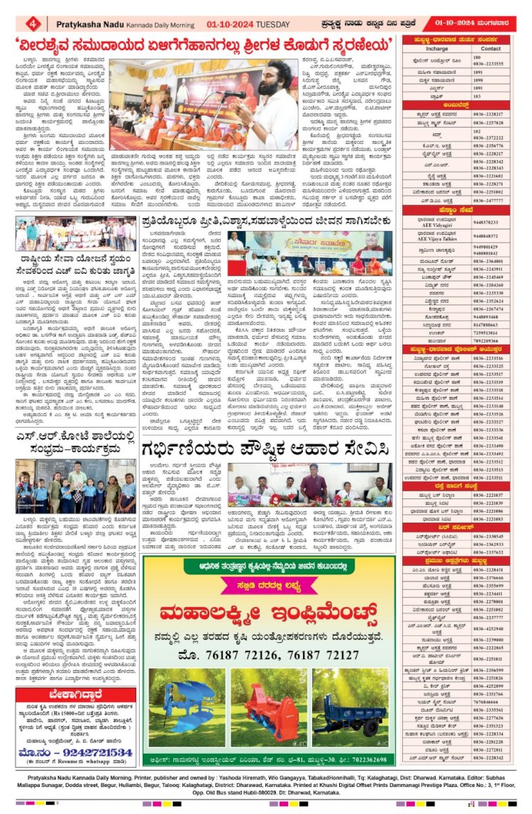 Pratyaksha Nadu E-Paper 01-10-2024